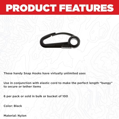 Scotty #590-BK Nylon Snap Hook (Black) (6-Pack) - Image 3