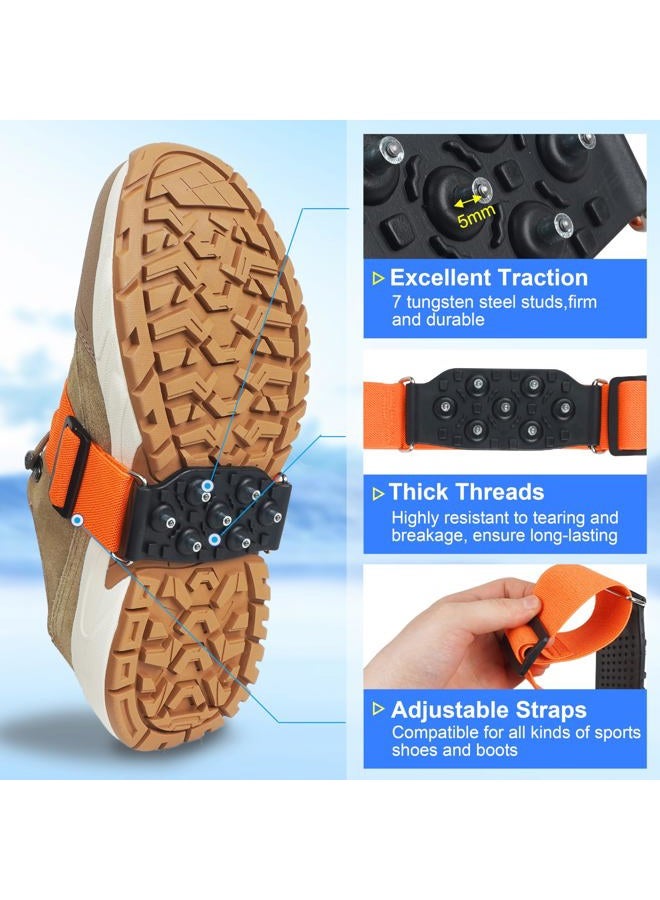 SILANON Ice Cleats Mid-Sole Snow Traction Cleats Crampons for Shoes and Boots Easily Rotate Non Slip Ice Grippers Shoes Boots Cleats for Winter Walking on Snow Ice Men Women - Image 2