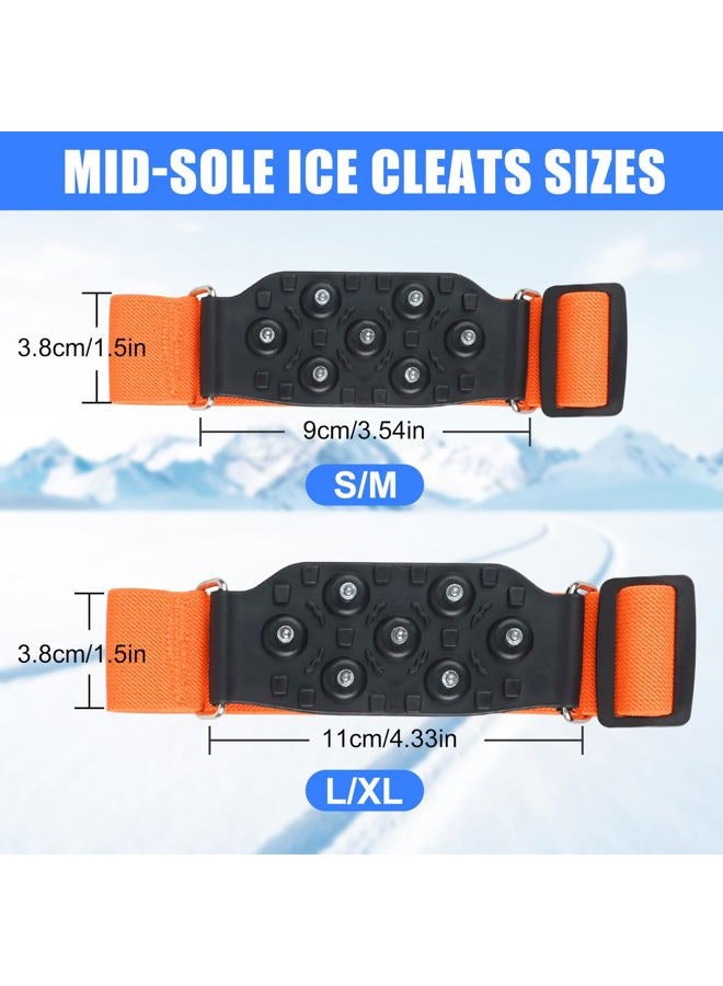 SILANON Ice Cleats Mid-Sole Snow Traction Cleats Crampons for Shoes and Boots Easily Rotate Non Slip Ice Grippers Shoes Boots Cleats for Winter Walking on Snow Ice Men Women - Image 3