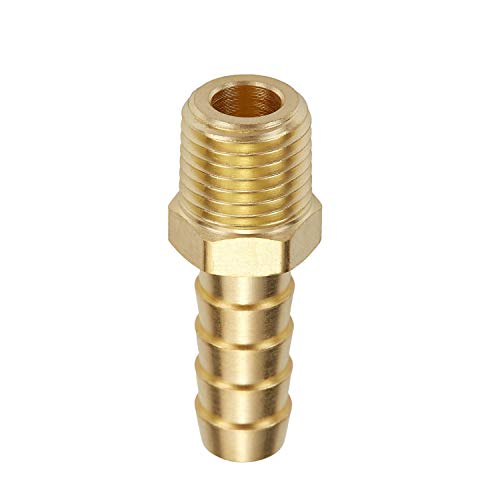 Litorange 4 PCS Solid Brass Pipe Fitting and Air Hose End Fitings 1/2" Barb x 3/8" NPT Male Thread Pipe Adapter - Image 4