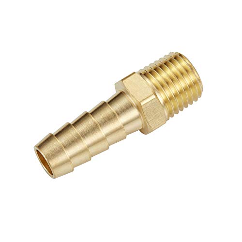 Litorange 4 PCS Solid Brass Pipe Fitting and Air Hose End Fitings 1/2" Barb x 3/8" NPT Male Thread Pipe Adapter - Image 2