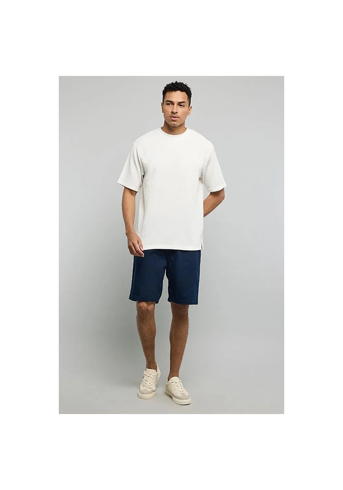 R&b Textured T-Shirt with Crew Neck and Short Sleeves