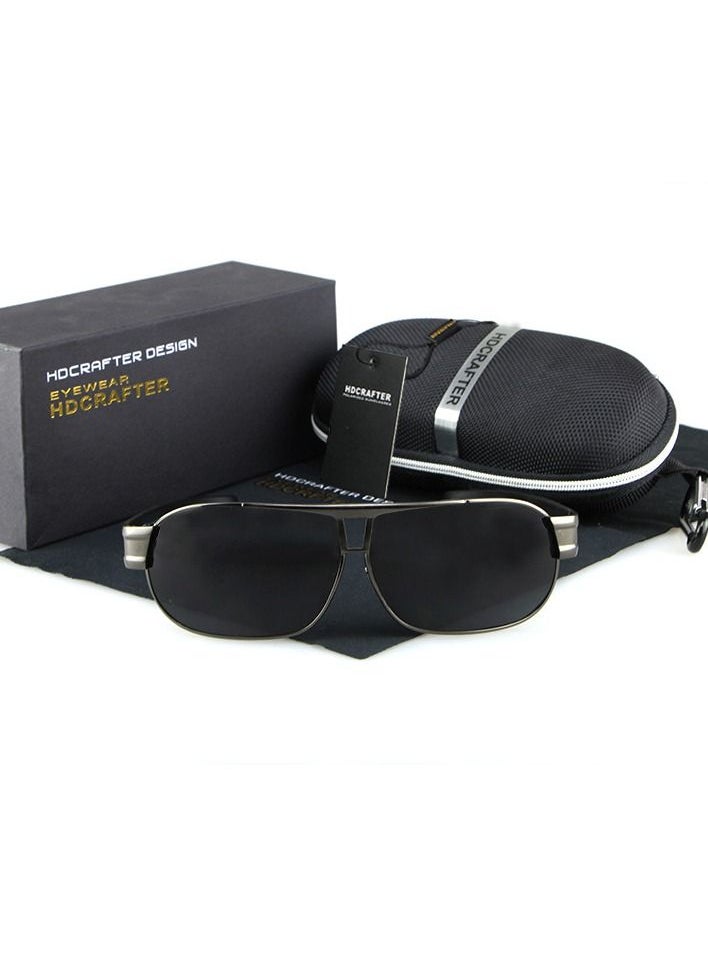 HDCRAFTER - New Men's Polarized UV400 Metal Large Frame Pilot Sunglasses - Image 1