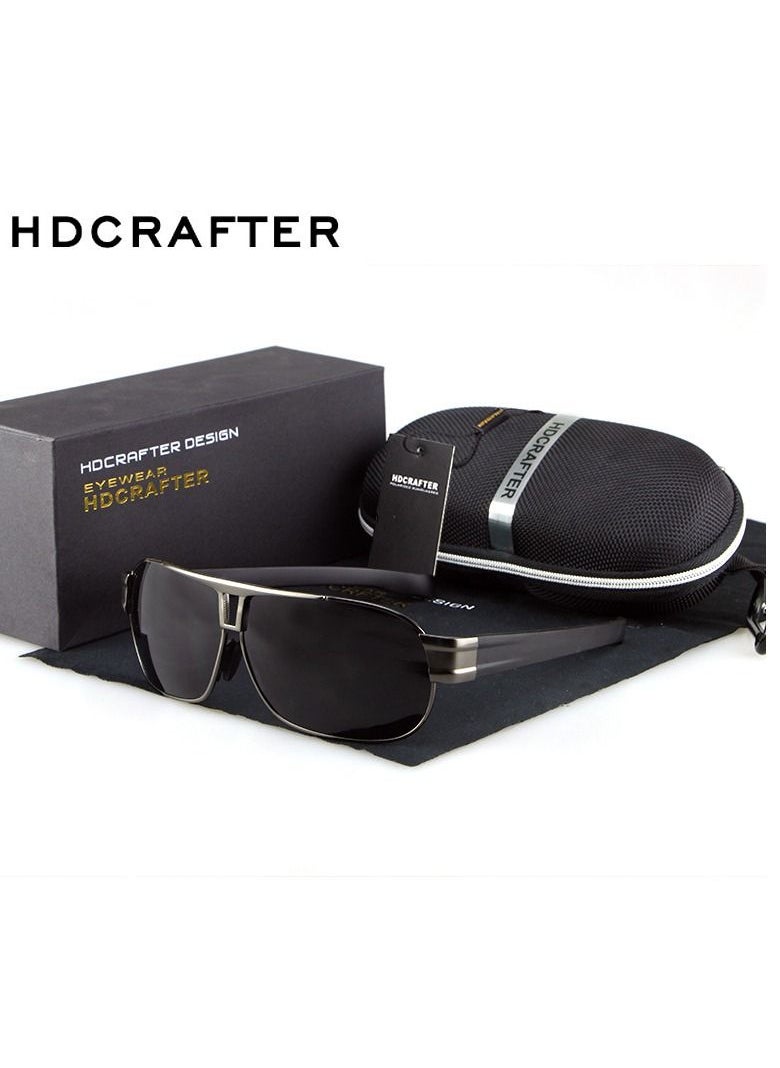 HDCRAFTER - New Men's Polarized UV400 Metal Large Frame Pilot Sunglasses - Image 1