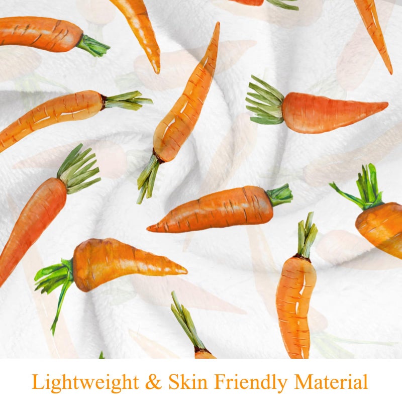 JOOCAR Easter Throw Blanket Cartoon Carrot Bunny Throw Blankets Lightweight Soft Cozy Flannel Blanket for Couch Sofa Bed Bedroom Living Rooms 50x60 Inch - Image 4