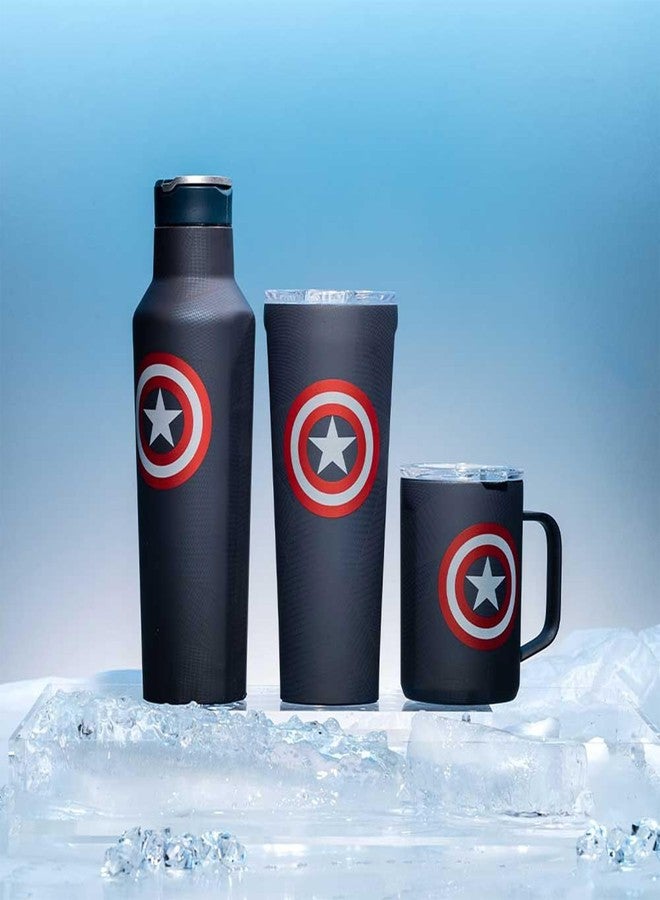 Corkcicle Marvel Captain America 12 oz Triple-Insulated Stemless Insulated Reusable Cup with Lid and Silicone Bottom, Keep Beverages Cold for 25 hours and hot for 12 hours, - Image 4
