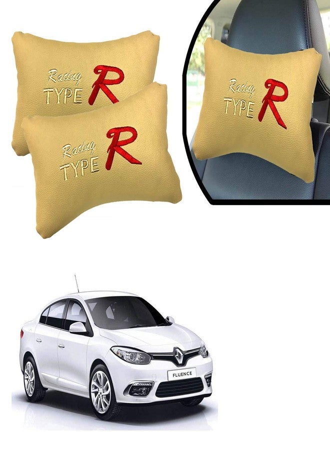 PulGos Beige Car Cushion in Type R Design Material Leatherette_518 - Image 1
