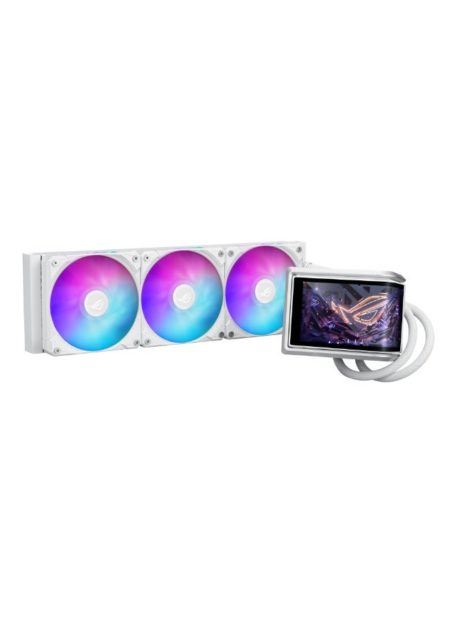 ASUS ROG Ryuo IV 360 ARGB AIO Liquid CPU Cooler – 360mm Radiator, 3x120mm RGB Fans, 6.67" 2K AMOLED Display (60Hz), Asetek Gen8 Pump, Intel LGA1700/1851 & AMD AM5/AM4 Compatible, Aura Sync, White | 90RC01N2-B0EAY0 - Image 2