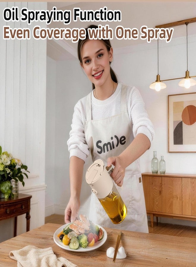 QQC 580ml/19.6oz Olive Oil Sprayer Bottle for cooking, 3-in-1 Oil dispenser Bottle + FREE 2-Piece Kitchen gadgets (Basting Brush & Spice Shaker) - Perfect for kitchen, Air Fryer, Baking, BBQ & Salad. - Image 5