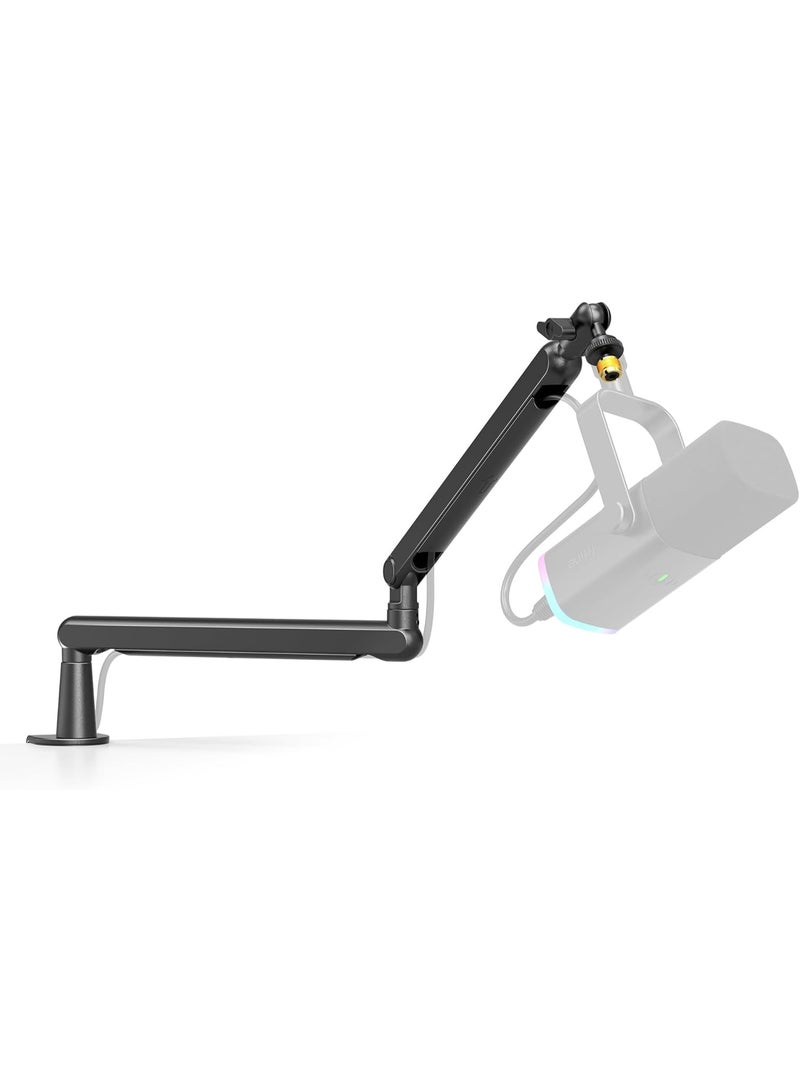 فيفين BM88 Low Profile Microphone Boom Arm Stand with Desk Mount Clamp, Screw Adapter, Cable Management, for Podcast Streaming Gaming Studio Black - Image 1
