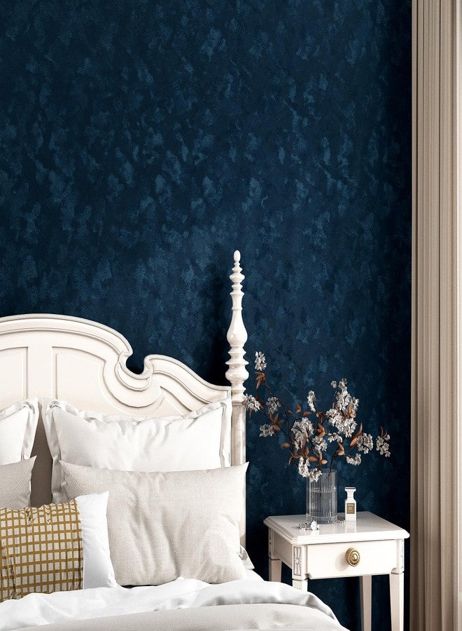 Wallercity Blue Velvet Fabric Wallpaper Peel and Stick Floral Blue Flocking Fabric Contact Paper for Walls Dresser Cabinets Self Adhesive Felt Wallpapers for Jewelry Box Shelf Backdrop 15.8''x78.7'' - Image 2