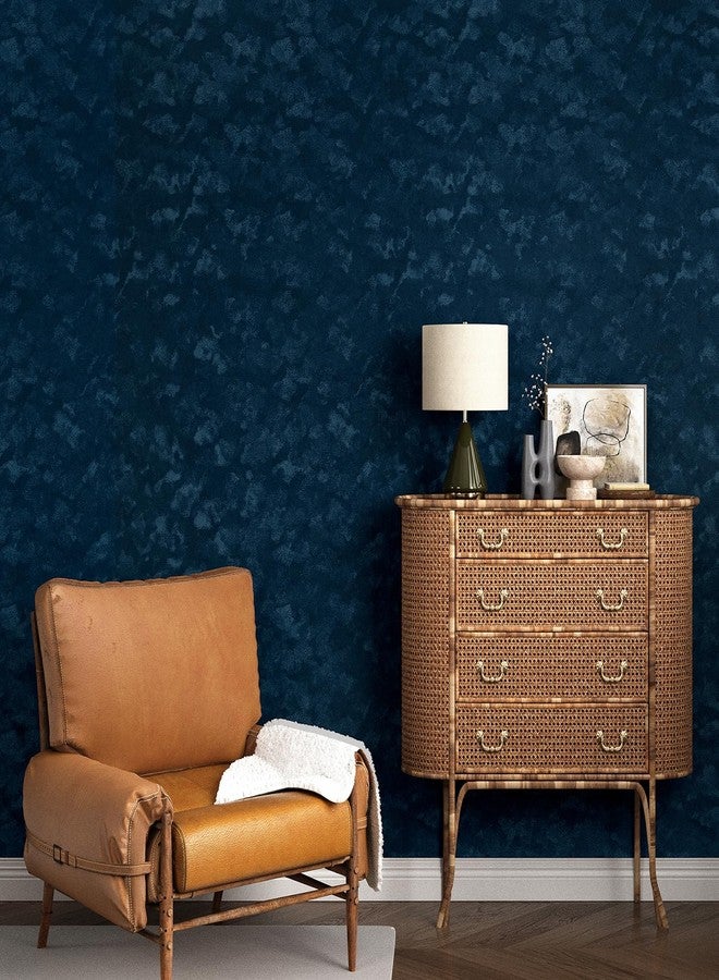 Wallercity Blue Velvet Fabric Wallpaper Peel and Stick Floral Blue Flocking Fabric Contact Paper for Walls Dresser Cabinets Self Adhesive Felt Wallpapers for Jewelry Box Shelf Backdrop 15.8''x78.7'' - Image 5