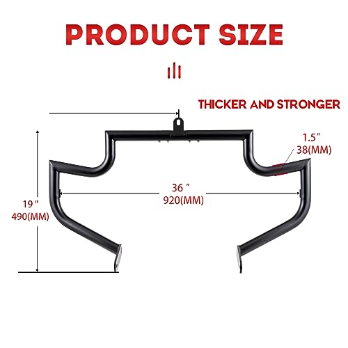 Gamyipp 1.5" Fat Crash Bar Engine Guard Highway Bar for Kawasaki Vulcan 900 VN900 Custom Classic 2006-2023 (Matte Black) - Image 5