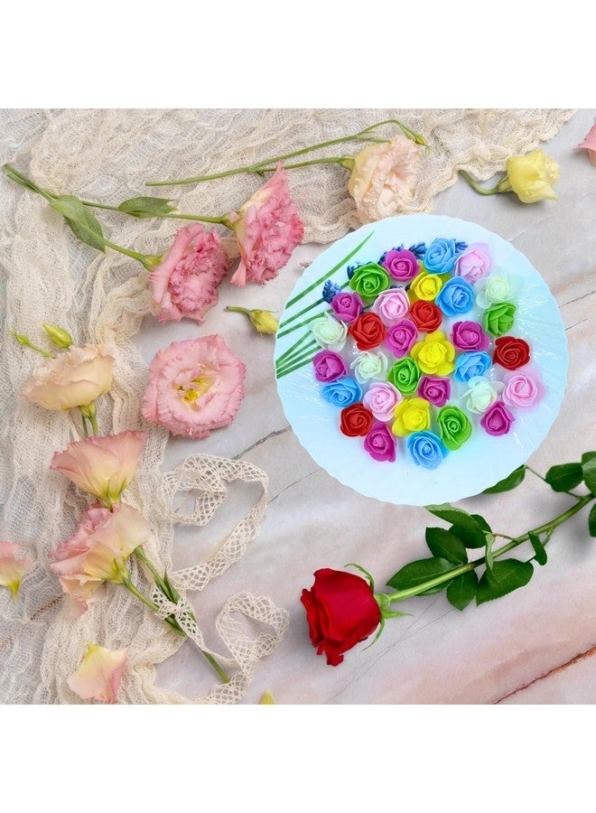 Tdas Artificial Flowers for Home Decoration - Ideal House Decoration Items for Pooja Room, Ganpati Festivals - Foam Rose Flower Needs - Perfect Backdrop for Pooja Decorations - 100 pcs (Multicolor) - Image 2