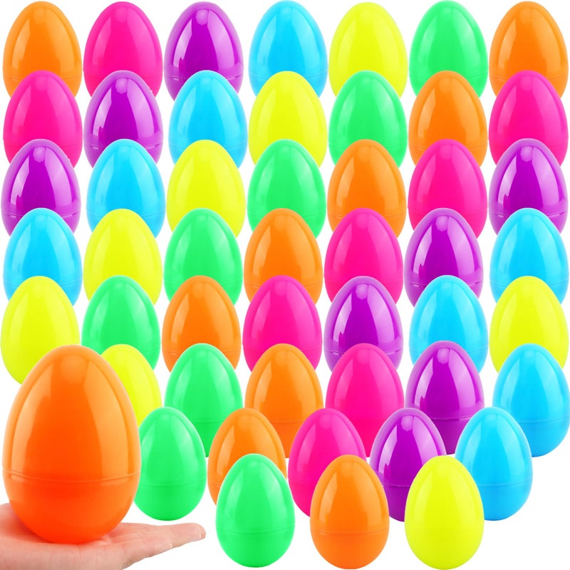Haconba 48 Pack 5 Inch Large Fillable Easter Eggs Bulk Colorful Plastic Eggs Empty for Easter Basket Fillers Egg Hunt Party Favors 6 Colors - Image 3
