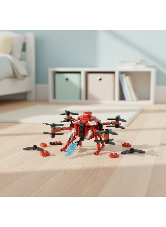 Qman MineCity Rotor Fire Unmanned Aerial Vehicle Building Set – 130 Pieces with Minifigure, Educational Construction Toy for Kids Ages 6+ - Image 3