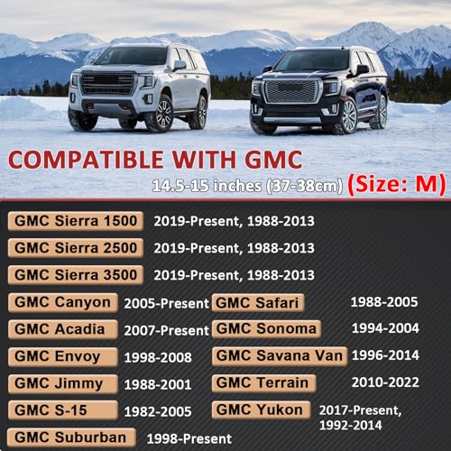 GIANT PANDA Steering Wheel Cover for GMC Sierra Acadia Terrain Yukon(Gray+Black-Standard Size) - Image 3