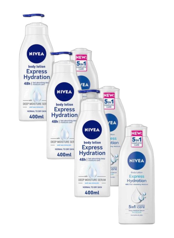 Nivea Body Lotion Express Hydration 48h Moisture blue 400ml blue 400ml  Pack of 3 - Image 1