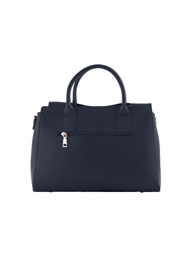 Foska Women's Elegant Handbag - Dark Blue - Classic Crossbody & Shoulder Bag, Premium Leather - Image 4