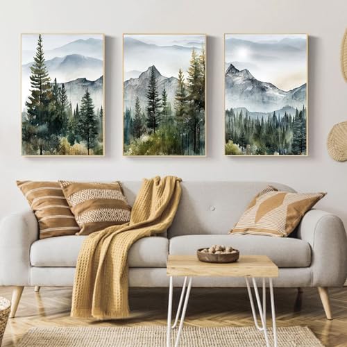 Mandun 3 Pack Paint by Numbers for Adult,Landscape Paint by Numbers Kit for Adults Beginners, DIY Mountain Acrylic Painting on Canvas for Home Wall Art Decor 7.8x11.8Inch - Image 3