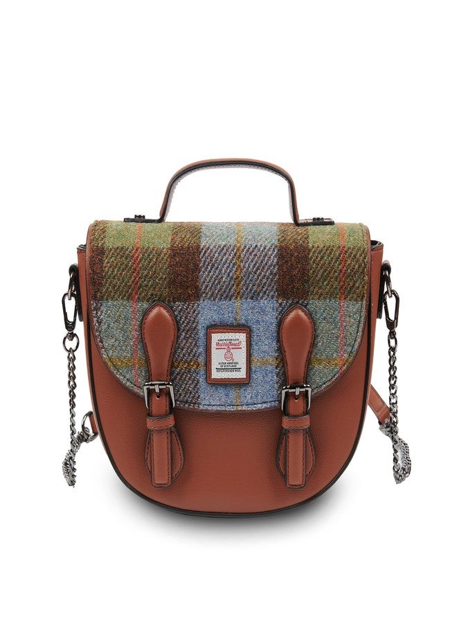 آيلاندر حقيبة Islander المتوسطة الحجم من قماش Cobble - حقيبة نسائية متوسطة الحجم مصنوعة من قماش HARRIS TWEED (نقشة الترتان باللون الأزرق الكستنائي) - Image 1
