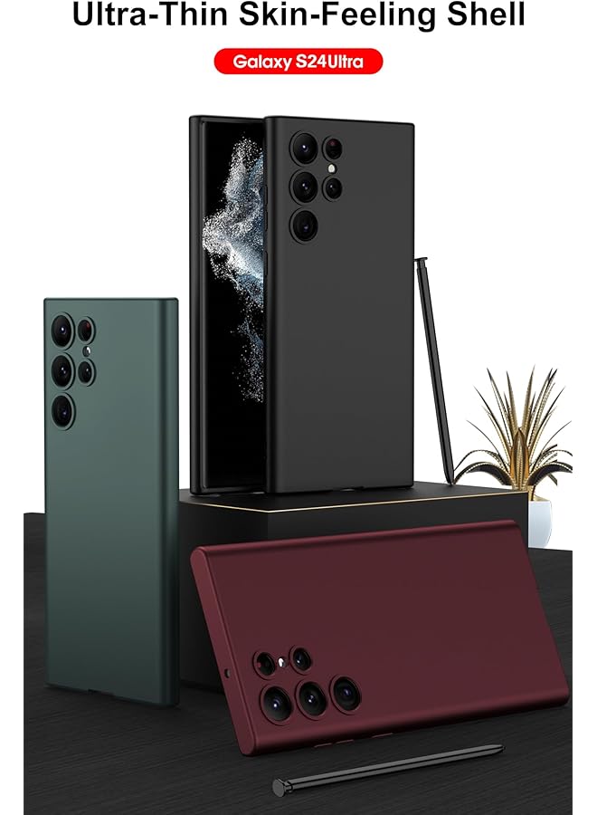 erorex Compatible For Galaxy S24 Ultra Case Skin Touch Silicone Gel Rubber Soft Sleek Protection Slim Fit Full Body Shockproof Protective Phone Cover For Samsung Galaxy S24 Ultra 2024 Silver - Image 2