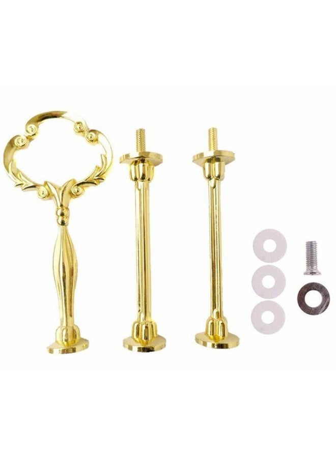 UPSTORE 1 Set Metal 3 Tier Sturdy Vintage Sunflower Shape Party Wedding Cupcake Fruit Food Plate Stand Centre Handle Fittings Round Drill Hardware Rod Dessert Platter Rack for Wedding Parties Favor Supply - Image 1