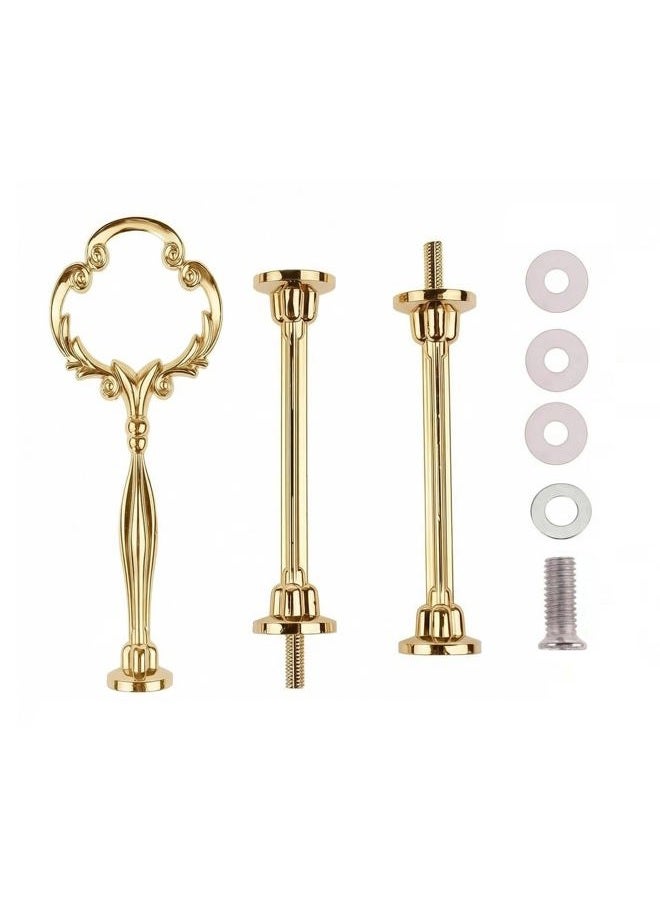 UPSTORE 1 Set Metal 3 Tier Sturdy Vintage Sunflower Shape Party Wedding Cupcake Fruit Food Plate Stand Centre Handle Fittings Round Drill Hardware Rod Dessert Platter Rack for Wedding Parties Favor Supply - Image 2