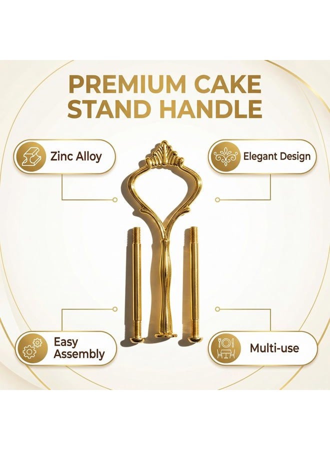 UPSTORE 1 Set Metal 3 Tier Sturdy Vintage Sunflower Shape Party Wedding Cupcake Fruit Food Plate Stand Centre Handle Fittings Round Drill Hardware Rod Dessert Platter Rack for Wedding Parties Favor Supply - Image 4