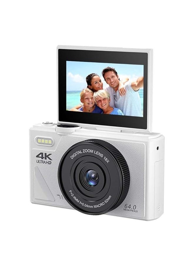 General 64MP Digital Camera for Photography & Video: 4K vlog camera for YouTube with 3-inch flip screen, 16x digital zoom digital camera as a giftc  - Image 1