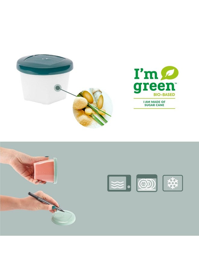 Babymoov Eco-Friendly Baby Food Jars, Set of 6 (6oz Each) BPA-Free Storage Containers, Made from Biosourced Sugar Cane, Leakproof Silicone Lids, Microwave, Freezer & Dishwasher Safe - Image 3