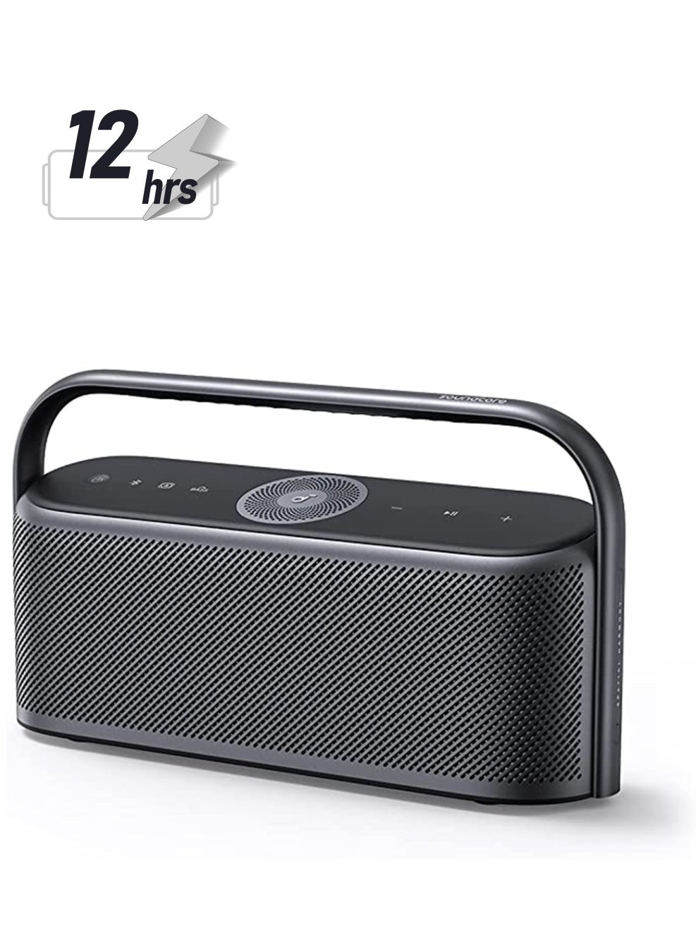 Soundcore Motion X600 Portable Bluetooth Speaker With Wireless Hi-Res Spatial Audio, 50W Sound, IPX7 Waterproof, 12H Long Playtime, Pro EQ, Built-In Handle, Aux-In Black