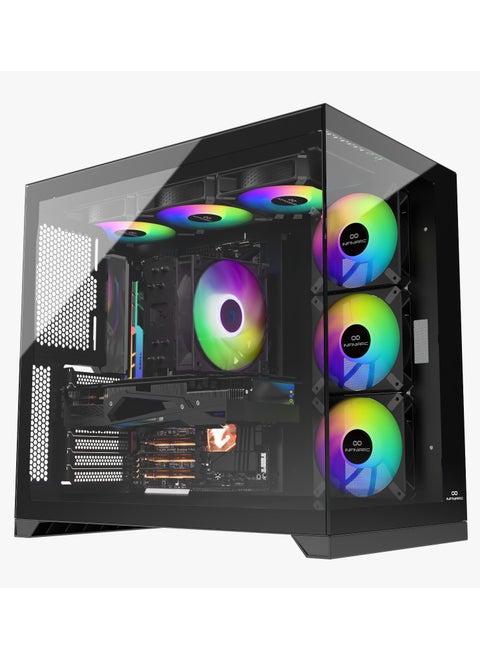 Cube Pro Intel Core i5-14400F, RTX 5060 Ti 8GB, 16GB DDR5 RAM, 1TB SSD M.2, B760-PLUS Motherboard, Windows, RGB Case with 6 Fans, ARGB Cooler, 650W PSU High-Performance Gaming PC Black XL