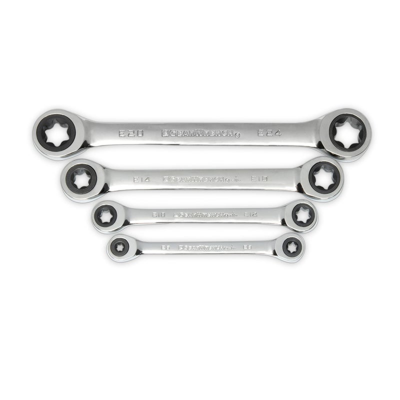 GearWrench مجموعة مفاتيح ربط مزدوجة من جيروينش 4 قطع E-Torx | 9224D - Image 1