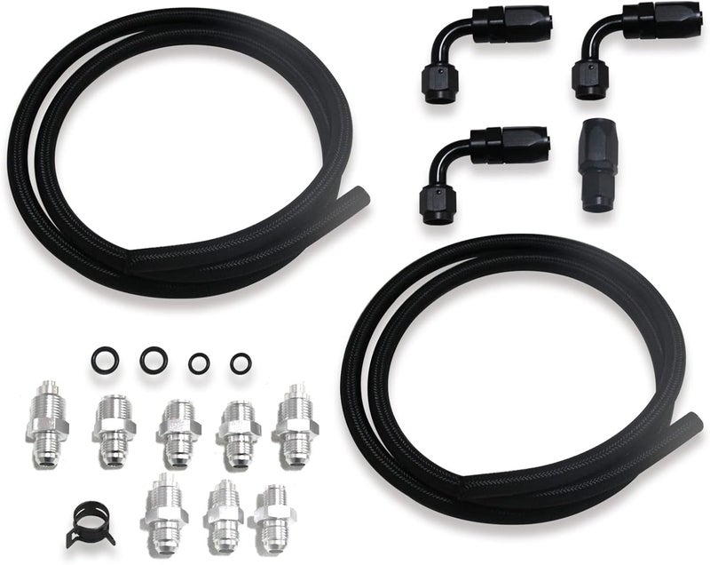 WnSEu Universal Power Steering Pump Hose Kit for LS Swap LS1 LS3 - Image 1