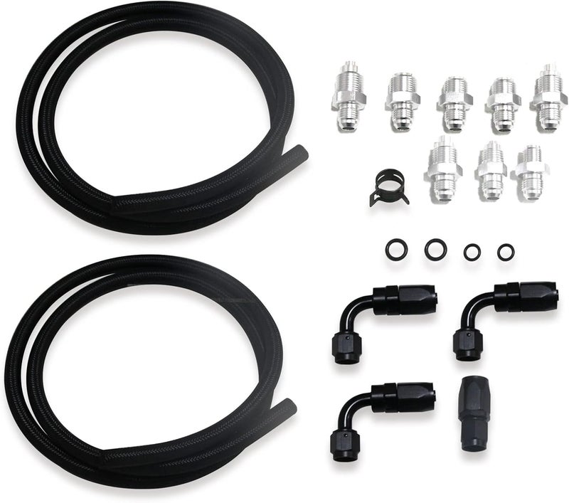 WnSEu Universal Power Steering Pump Hose Kit for LS Swap LS1 LS3 - Image 3