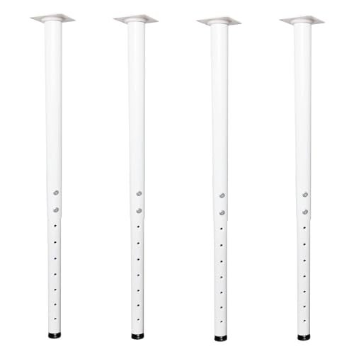 Jahof Adjustable Table Legs 22-36 inch (55-90 cm), Ø42/38 mm (4, White) - Image 1