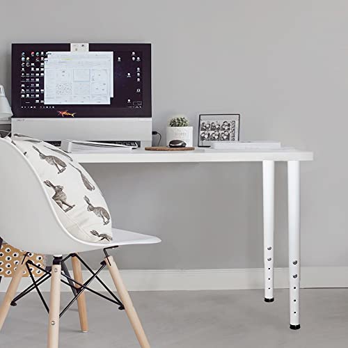 Jahof Adjustable Table Legs 22-36 inch (55-90 cm), Ø42/38 mm (4, White) - Image 4
