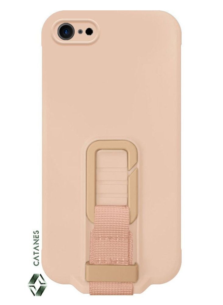CATANES 2 Pack For iPhone SE 2022 Case Cover And Screen Protector With Strap And Adjustable Grip Case Pink  - Image 3