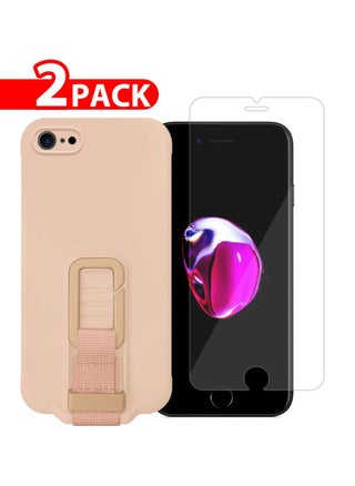 2 Pack For iPhone SE 2022 Case Cover And Screen Protector With Strap And Adjustable Grip Case Pink - pzsku/Z7820F83DEC7CBBCCF3AFZ/45/_/1683898766/8ccc5f08-dbae-4e38-8028-91475e5b4662