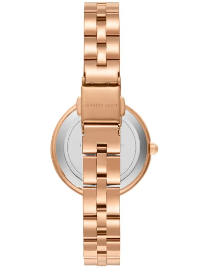 KENNETH SCOTT Women's Analog Display Watch With Rose Gold Stainless Steel Strap - K23502-RBKG