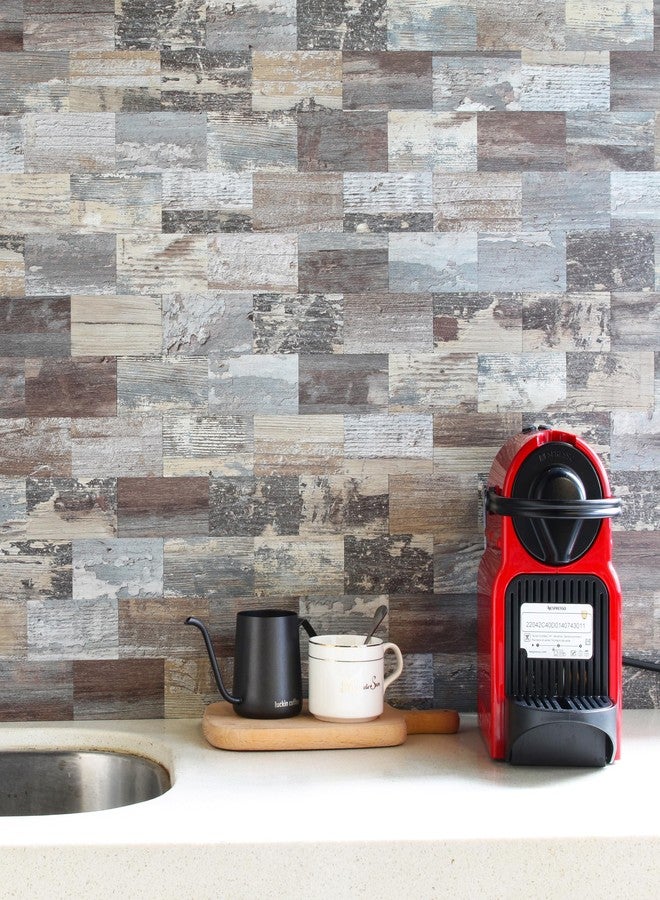Reovatile 10-Pack Peel and Stick Tile Backsplash 12"X12" PVC Wall Tiles, Stick on Backsplash for Kitchen, Bathroom Tile, Fireplace Décor, Laundry Table, Stair Decals in Rustic Wood Grain - Image 4