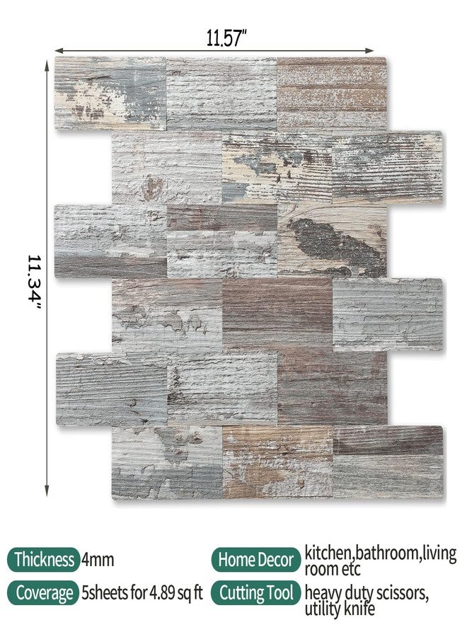 Reovatile 10-Pack Peel and Stick Tile Backsplash 12"X12" PVC Wall Tiles, Stick on Backsplash for Kitchen, Bathroom Tile, Fireplace Décor, Laundry Table, Stair Decals in Rustic Wood Grain - Image 5