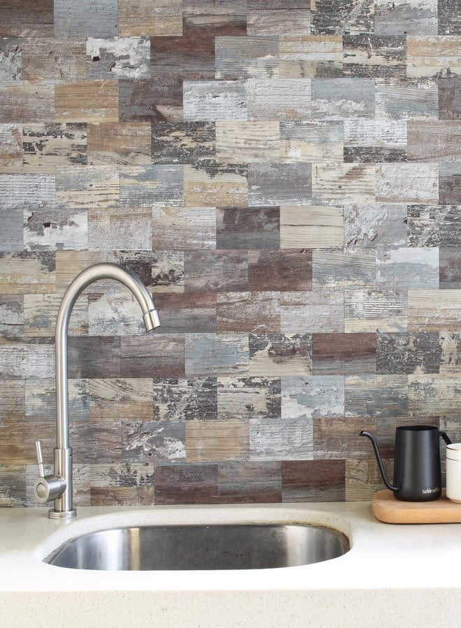 Reovatile 10-Pack Peel and Stick Tile Backsplash 12"X12" PVC Wall Tiles, Stick on Backsplash for Kitchen, Bathroom Tile, Fireplace Décor, Laundry Table, Stair Decals in Rustic Wood Grain - Image 3