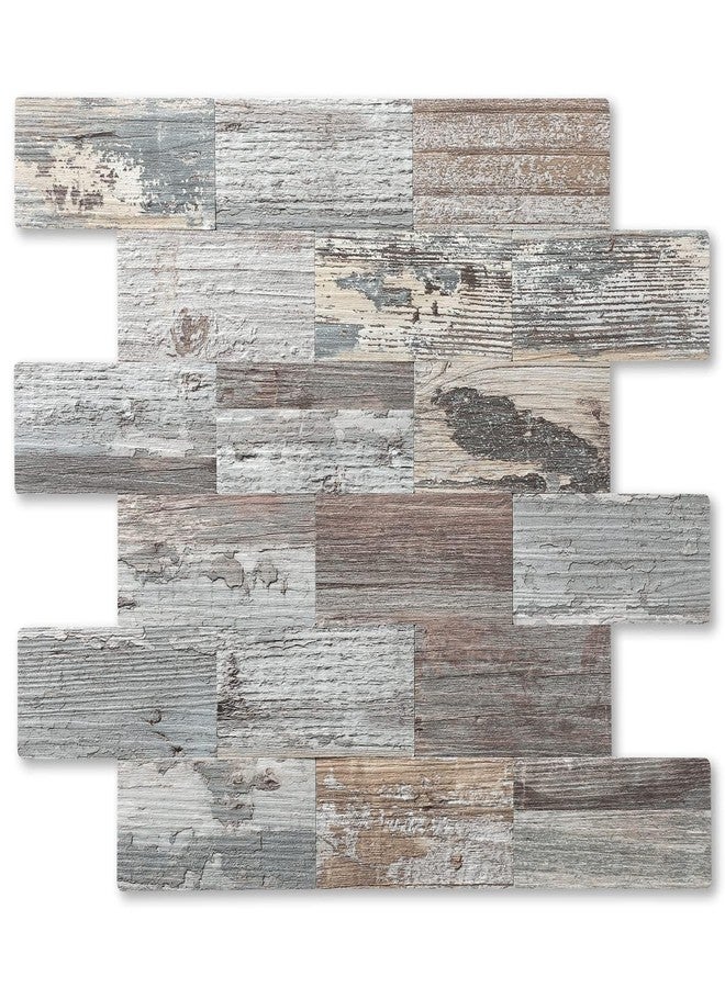 Reovatile 10-Pack Peel and Stick Tile Backsplash 12"X12" PVC Wall Tiles, Stick on Backsplash for Kitchen, Bathroom Tile, Fireplace Décor, Laundry Table, Stair Decals in Rustic Wood Grain - Image 1