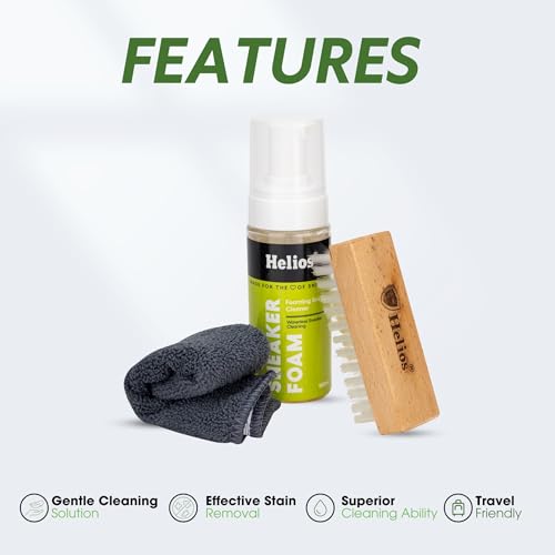 Helios Sneaker Cleaning Solution with 150ML ||Shoe Brush || Sports Shoe Cleaner ||Shoe Cleaner ||White Shoes Cleaner||Shoe Cleaning Kit with Microfiber Towel (Blue, 150 ML(Pack of 1)) - Image 4