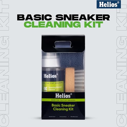 Helios Sneaker Cleaning Solution with 150ML ||Shoe Brush || Sports Shoe Cleaner ||Shoe Cleaner ||White Shoes Cleaner||Shoe Cleaning Kit with Microfiber Towel (Blue, 150 ML(Pack of 1)) - Image 2
