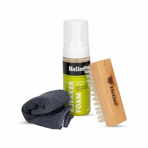 Helios Sneaker Cleaning Solution with 150ML ||Shoe Brush || Sports Shoe Cleaner ||Shoe Cleaner ||White Shoes Cleaner||Shoe Cleaning Kit with Microfiber Towel (Blue, 150 ML(Pack of 1)) - Image 3