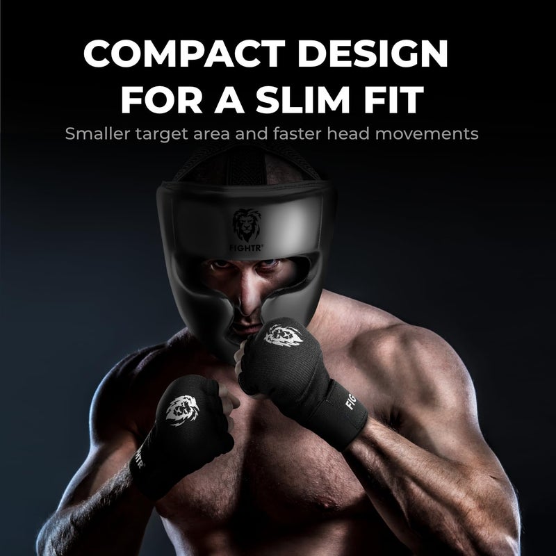 FIGHTR خوذة الملاكمة FIGHTR® مع أفضل ملاءمة | واقي خوذة الملاكمة للتدريب | حجم قابل للتعديل للملاكمة، MMA، موياي تاي، كيك بوكسينغ وفنون القتال - Image 3
