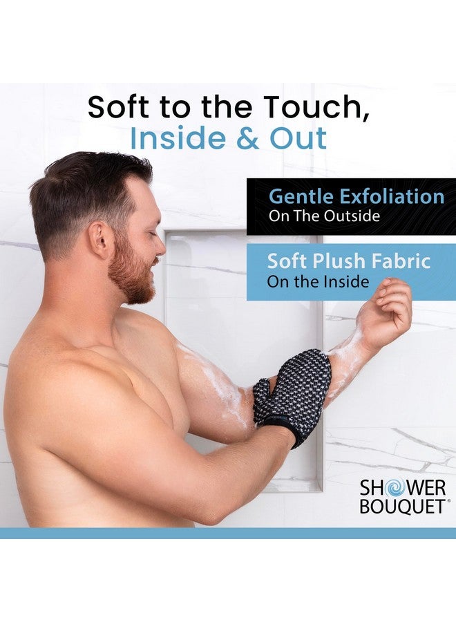 Shower Bouquet Japanese Exfoliating Mitt for Shower [1-Pack, White] - Charcoal & Silver Ion Exfoliating Glove - Gentle Exfoliation & Deep Cleansing Shower Mitt - Exfoliating Body Scrubber Glove, Soft Fabric Inside - Image 4